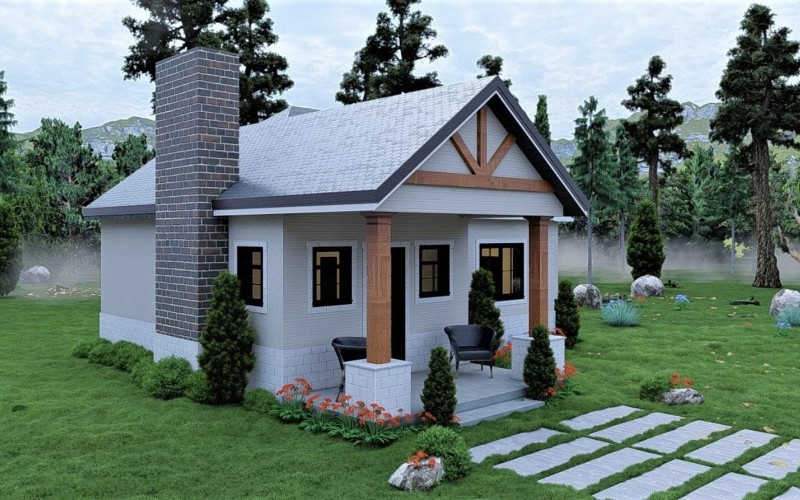 Tiny Cottage House 889 Sqft